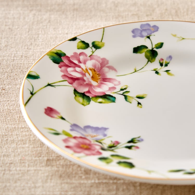 Lucas Hollyhock Bone China Printed Side Plate - 19cm