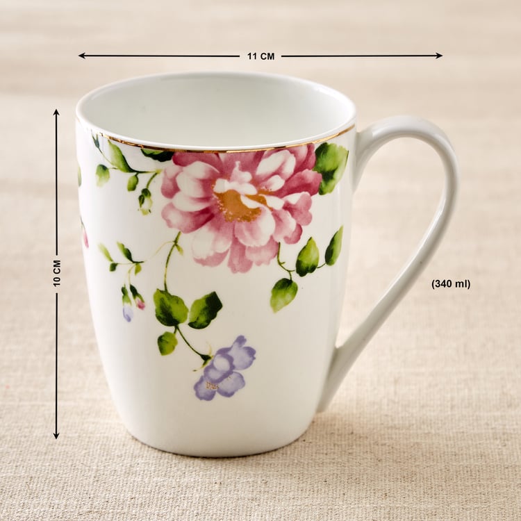 Lucas Hollyhock Bone China Printed Mug - 340ml