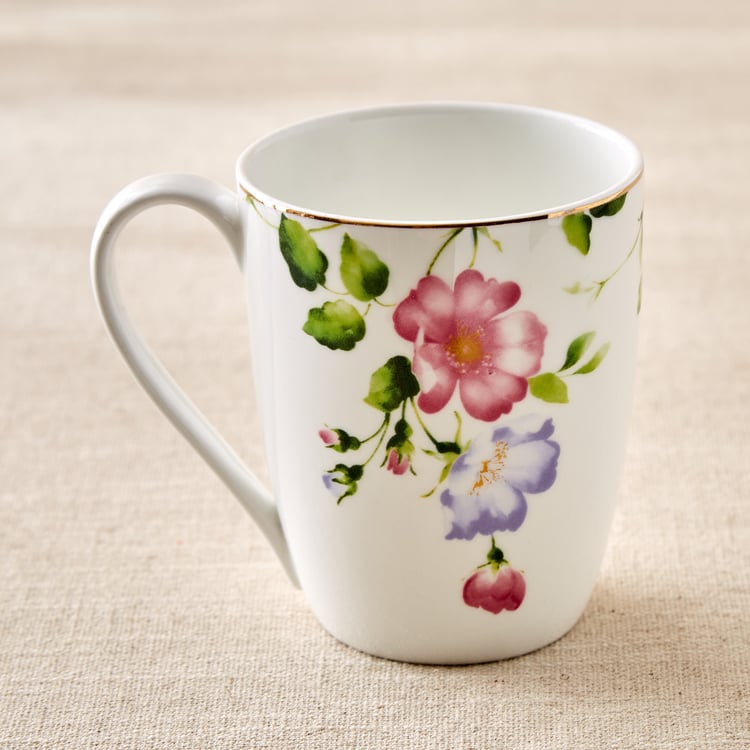 Lucas Hollyhock Bone China Printed Mug - 340ml