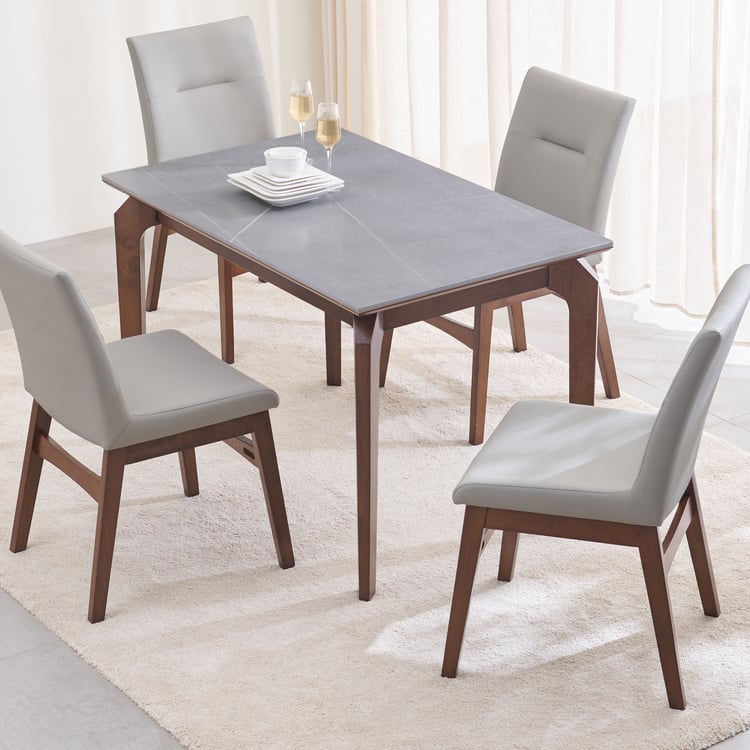 Falcon Ceramic Top 4-Seater Dining Table - Grey