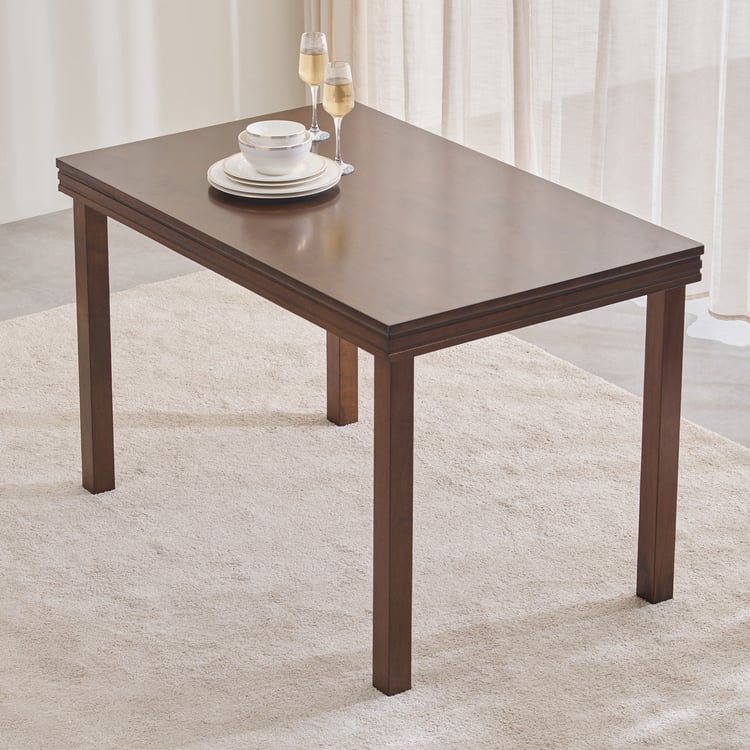 Hercules Solid Wood 4-Seater Dining Table - Walnut