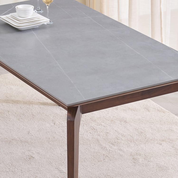 Falcon Ceramic Top 6-Seater Dining Table - Grey