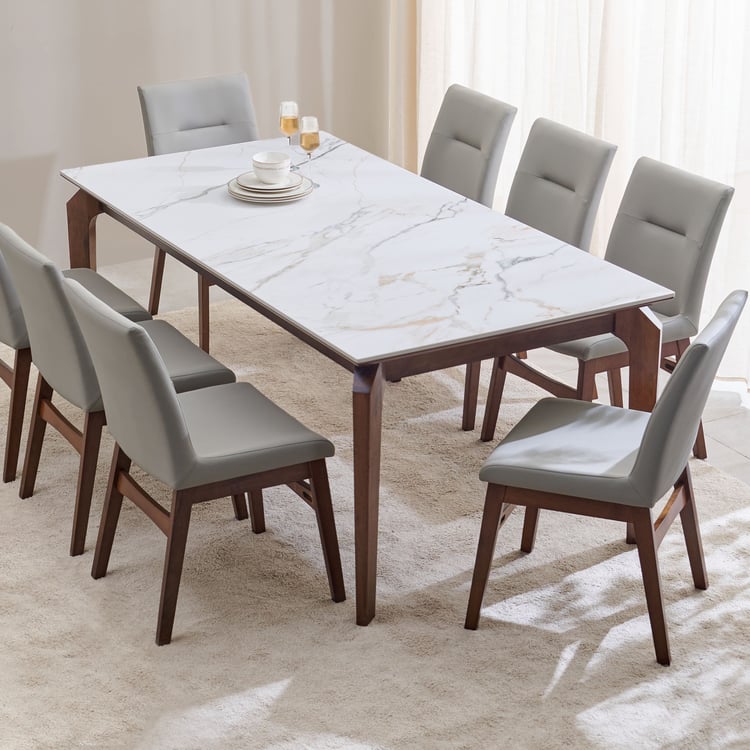 Falcon Ceramic Top 8-Seater Dining Table - White