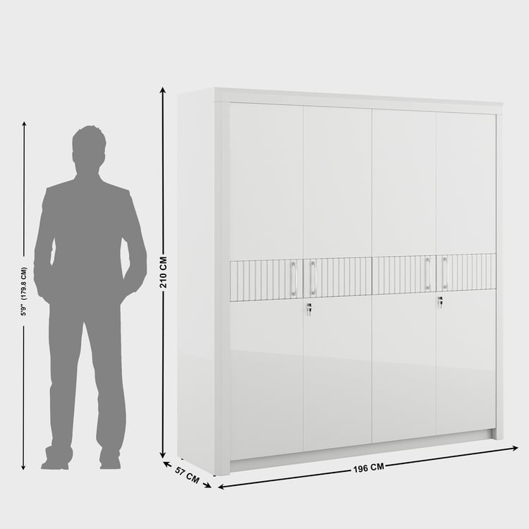 Helios Arctic 4-Door Wardrobe - White