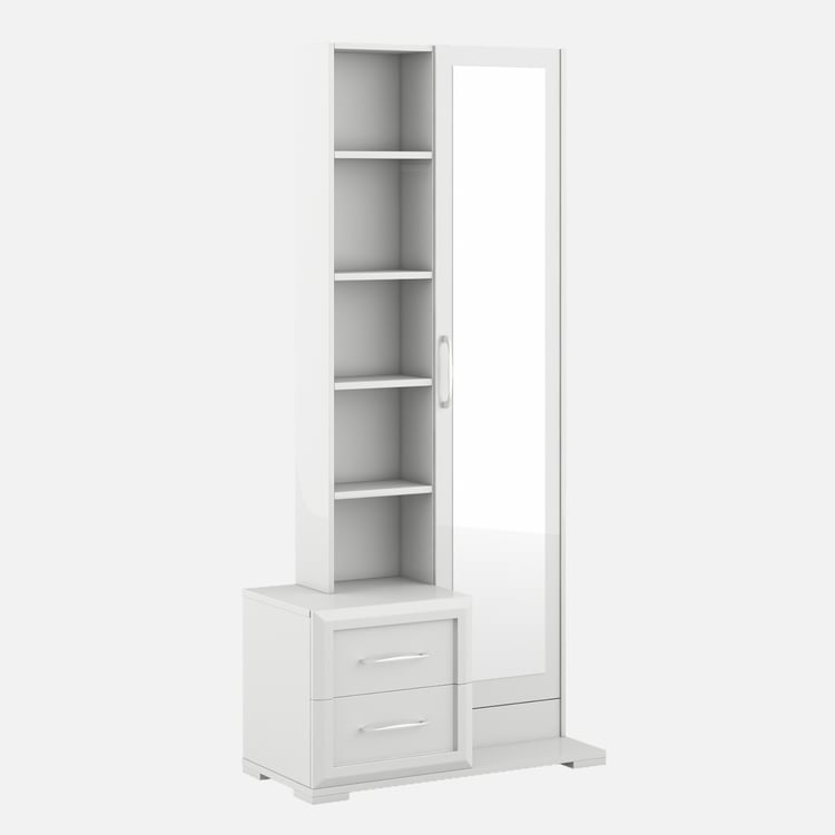 Helios Arctic Dresser Mirror with Drawers - White