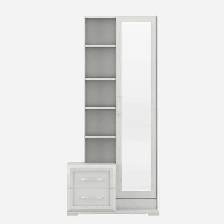 Helios Arctic Dresser Mirror with Drawers - White