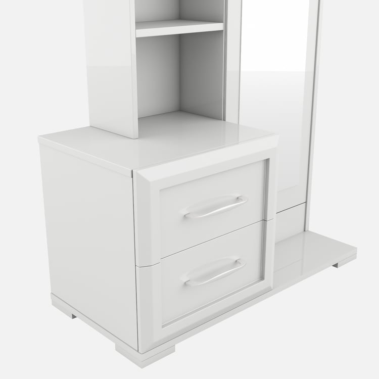 Helios Arctic Dresser Mirror with Drawers - White