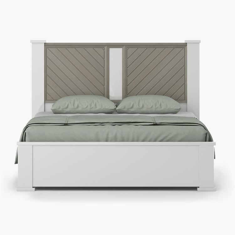 Helios Alaska King Bed with Hydraulic Storage - White