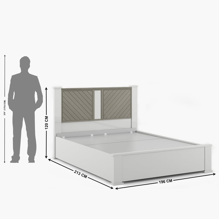 Helios Alaska King Bed with Hydraulic Storage - White