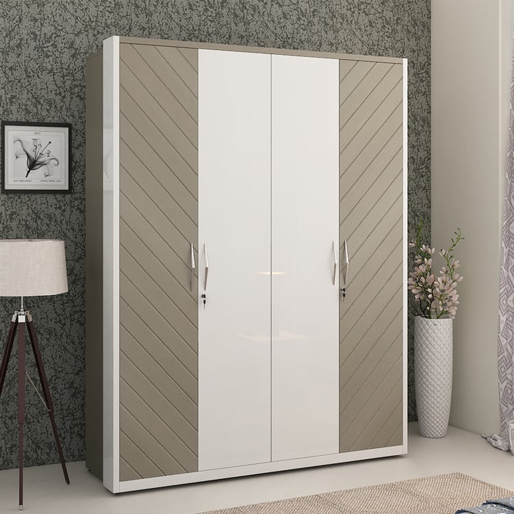 Helios Alaska 4-Door Wardrobe - White