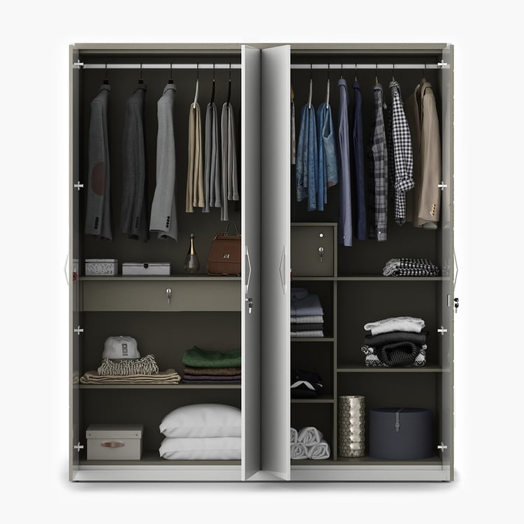 Helios Alaska 4-Door Wardrobe - White