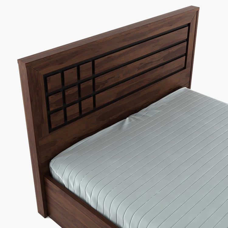 Helios Boston Queen Bed with Hydraulic Storage - Brown