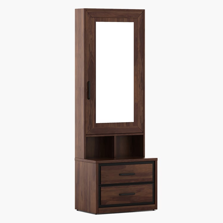 Helios Boston Dresser Mirror with Drawers - Brown