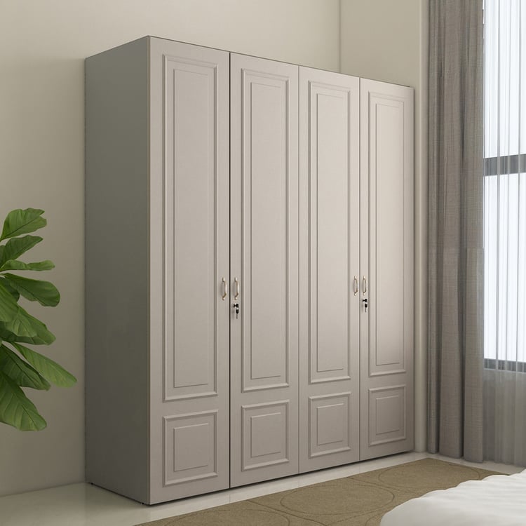 Helios Laurel 4-Door Wardrobe - Off-White