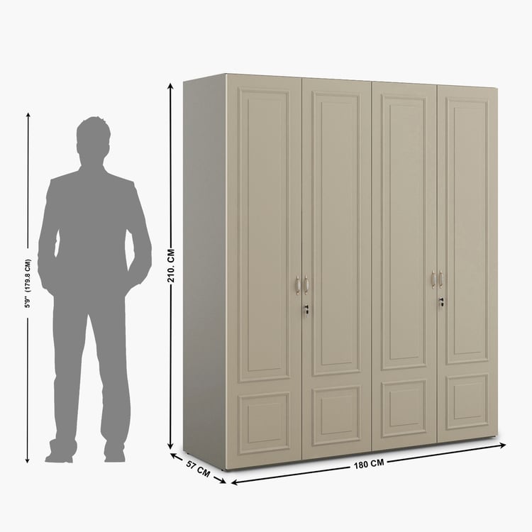 Helios Laurel 4-Door Wardrobe - Off-White