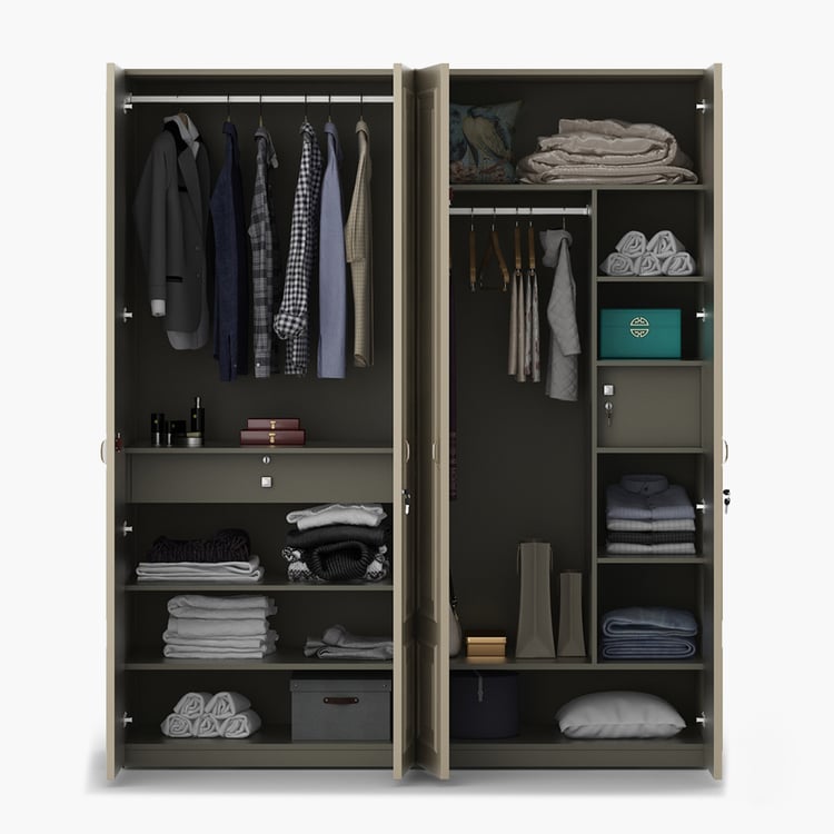 Helios Laurel 4-Door Wardrobe - Off-White