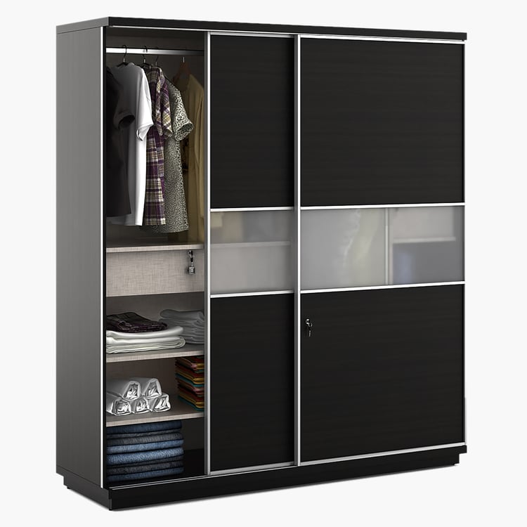 Helios Universal 2-Door Sliding Wardrobe - Brown