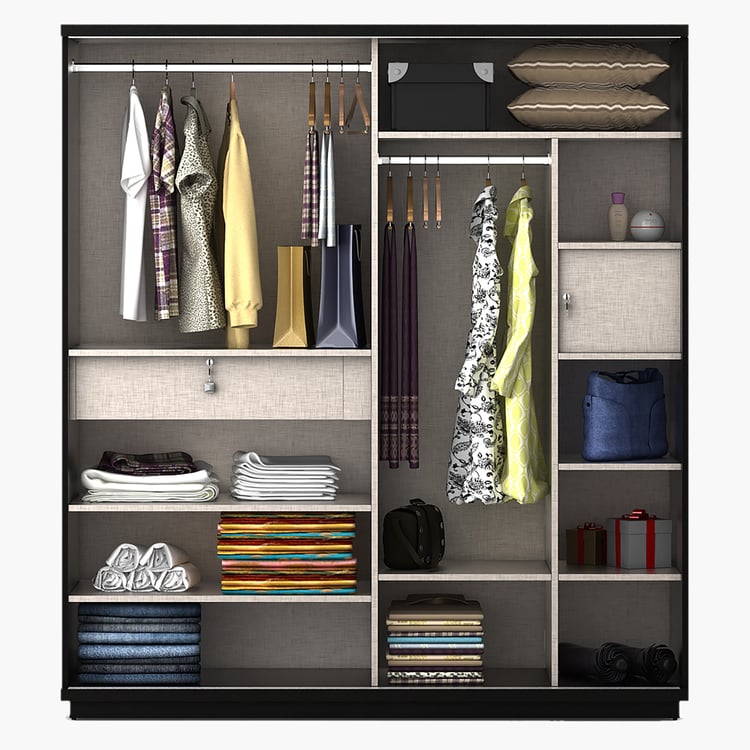 Helios Universal 2-Door Sliding Wardrobe - Brown