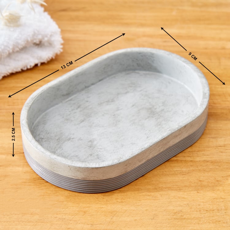 Nova Grey Whisper Aura Polyresin Soap Dish