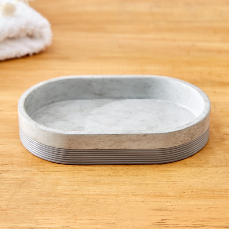 Nova Grey Whisper Aura Polyresin Soap Dish