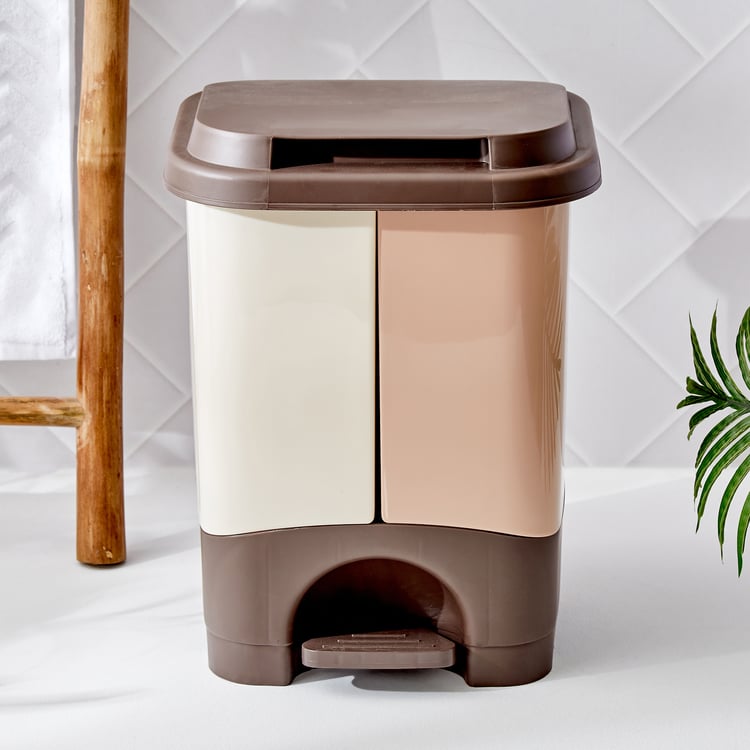 Sedona Capiz Polypropylene Dual Compartment Pedal Waste Bin - 9+9L