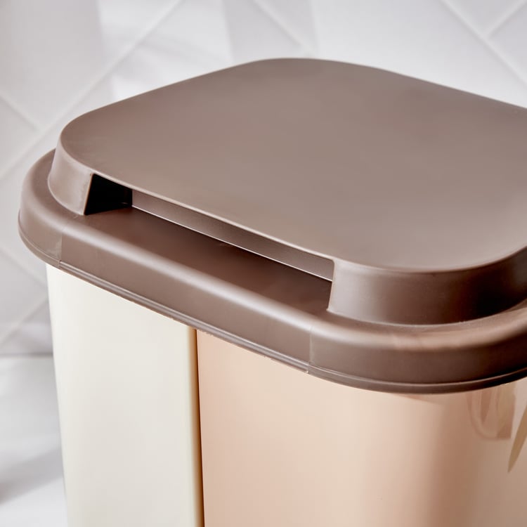 Sedona Capiz Polypropylene Dual Compartment Pedal Waste Bin - 9+9L