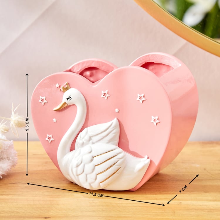 Slate Kids Polyresin Swan Tooth Brush Holder