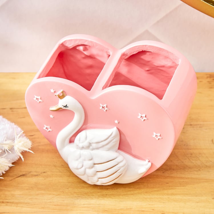 Slate Kids Polyresin Swan Tooth Brush Holder