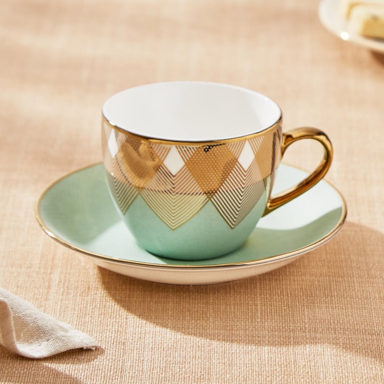 Mandarin Iris Set of 4 Bone China Cups and Saucers - 180ml