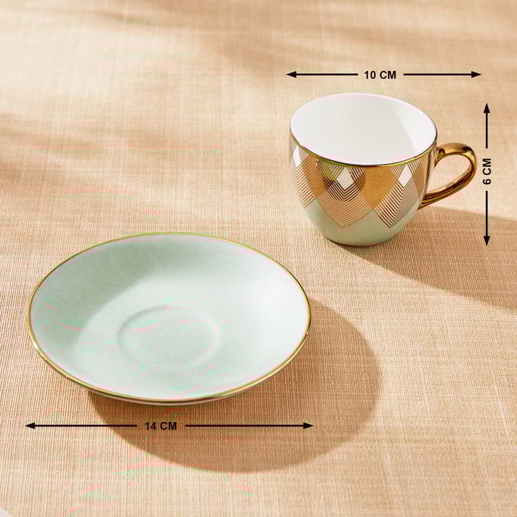 Mandarin Iris Set of 4 Bone China Cups and Saucers - 180ml