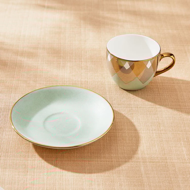 Mandarin Iris Set of 4 Bone China Cups and Saucers - 180ml