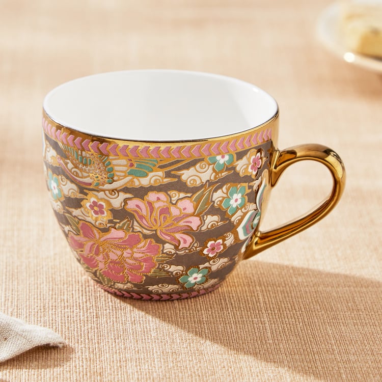 Mandarin Iris Set of 4 Bone China Cups and Saucers - 180ml