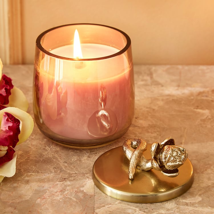 Eternity Vivere Pink Lotus Scented Floral Jar Candle