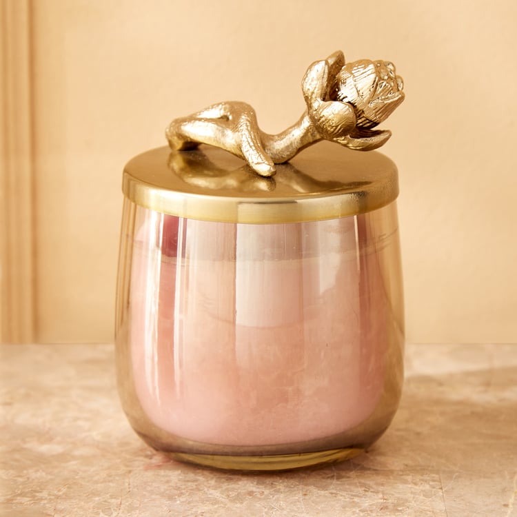 Eternity Vivere Pink Lotus Scented Floral Jar Candle