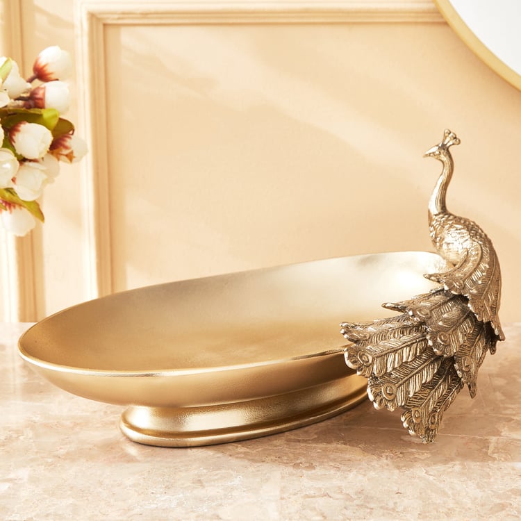 Eternity Vivere Metal Peacock Decorative Platter