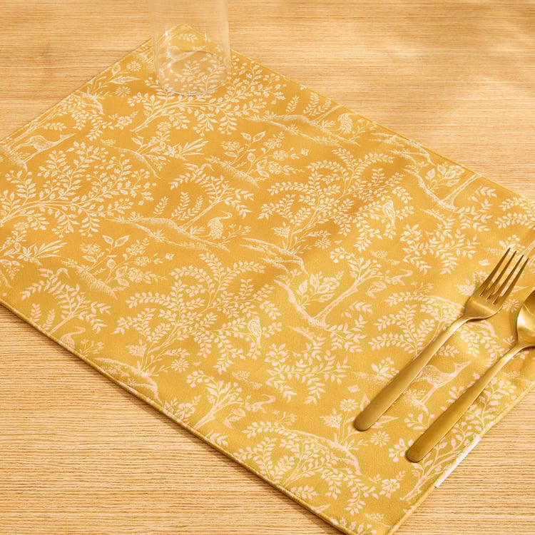 Drake Harvey Ochre Velvet Printed Reversible Placemat