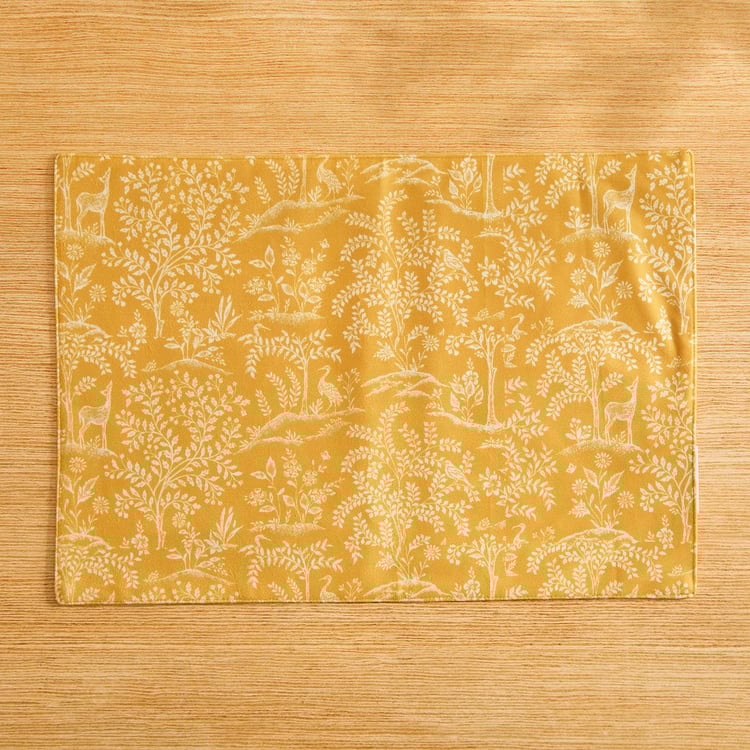 Drake Harvey Ochre Velvet Printed Reversible Placemat