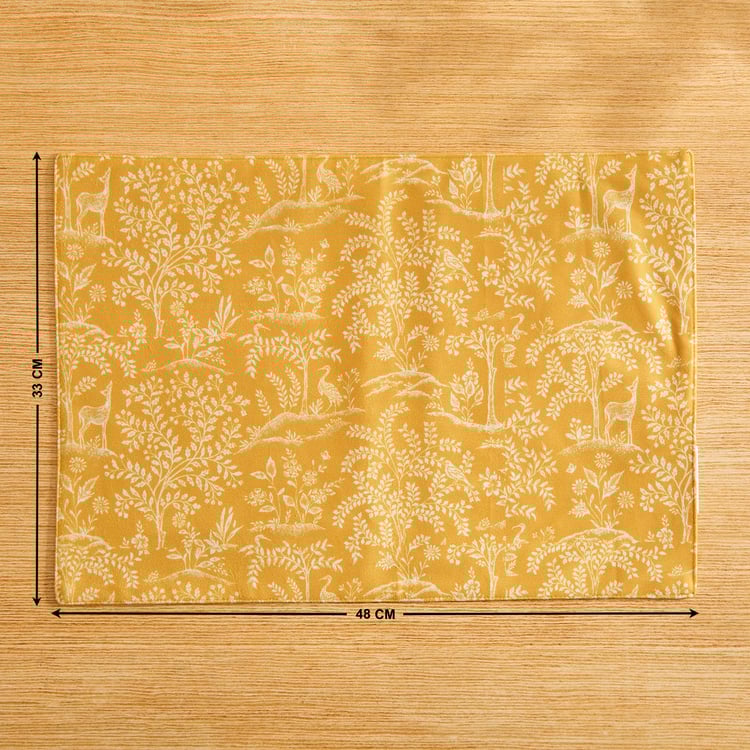 Drake Harvey Ochre Velvet Printed Reversible Placemat