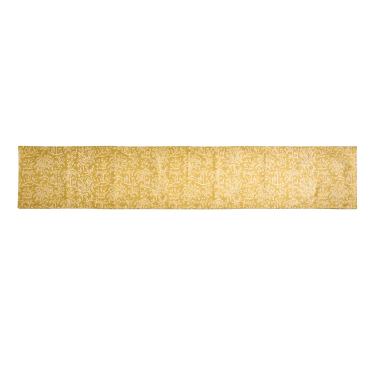 Drake Harvey Ochre Velvet Printed Reversible Table Runner