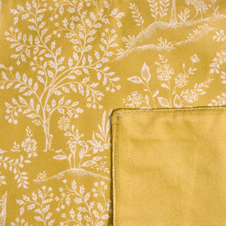 Drake Harvey Ochre Velvet Printed Reversible Table Runner