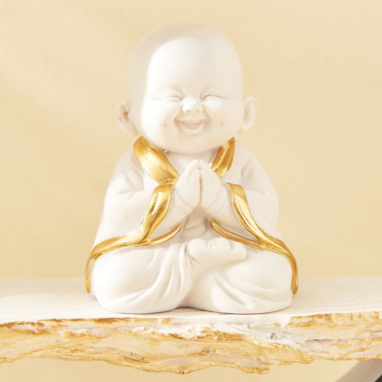 Noor Polyresin LED Baby Buddha Figurine with Incense Burner