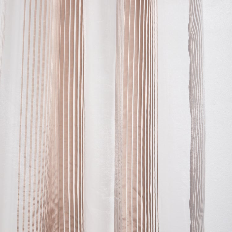 Corsica Organza Set of 2 Striped Sheer Window Curtains