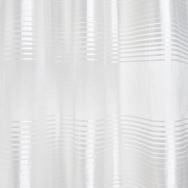 Corsica Organza Set of 2 Striped Sheer Window Curtains