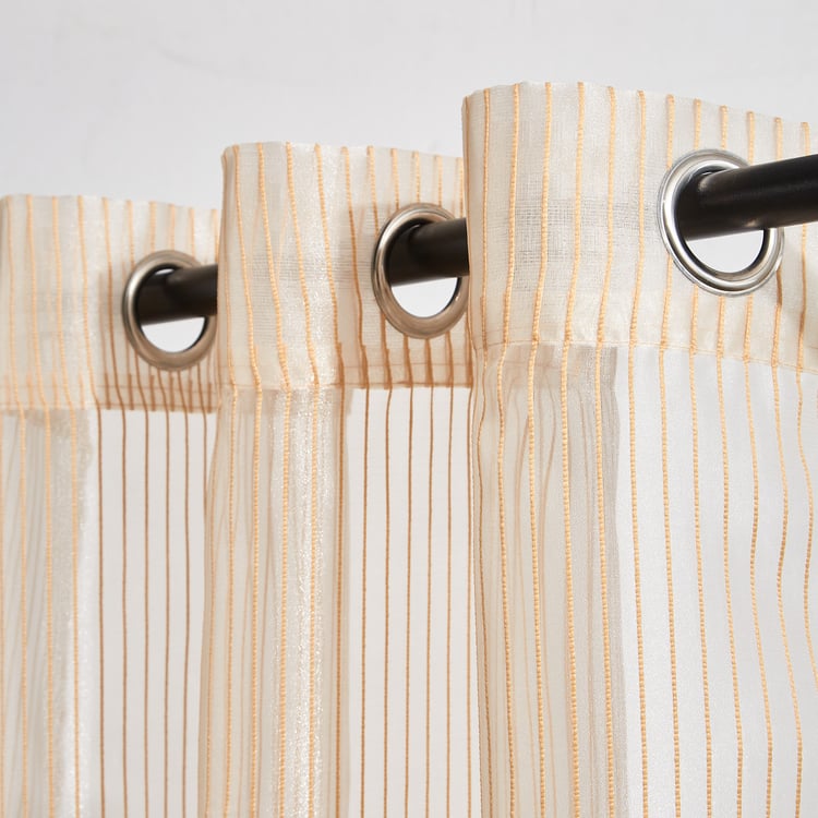 Corsica Tissue Set of 2 Striped Sheer Window Curtains