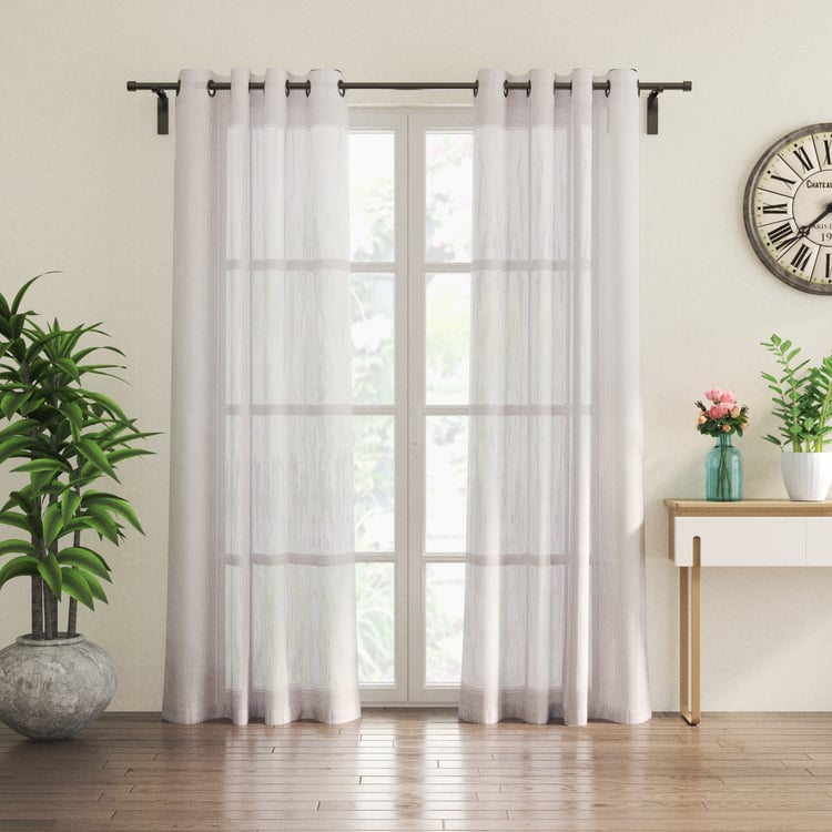 Corsica Tissue Set of 2 Striped Sheer Door Curtains