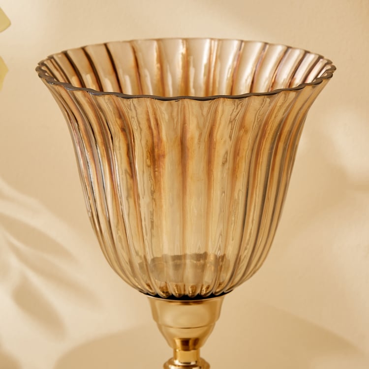 Heritage Renew Jive Metal and Glass Hurricane Candle Holder