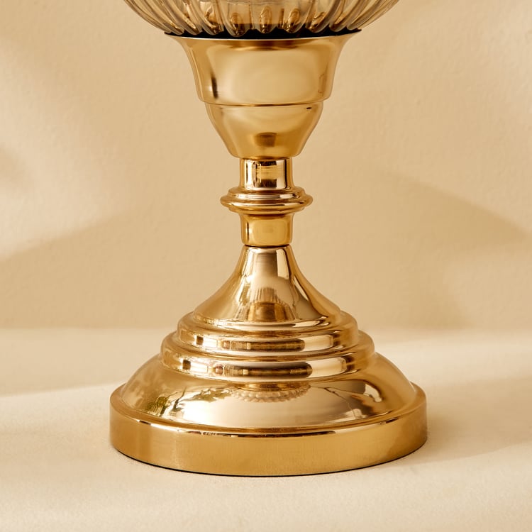 Heritage Renew Jive Metal and Glass Hurricane Candle Holder