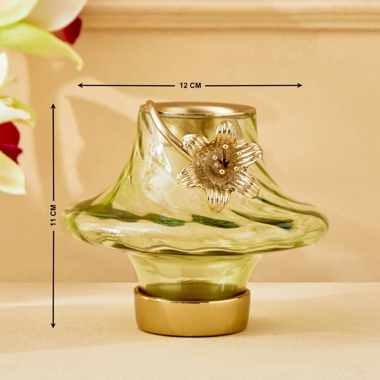 Moksha Kentan Metal and Glass T-Light Holder