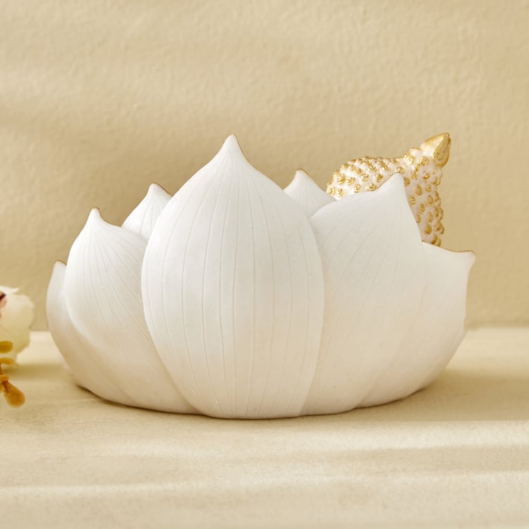 Noor Noe Polyresin Buddha Sleeping on Lotus Figurine