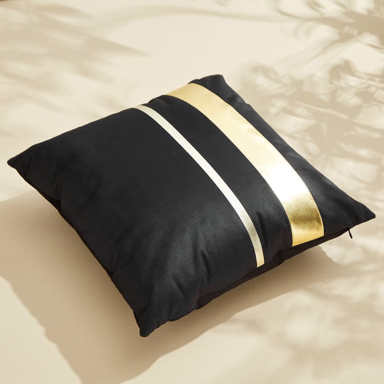 Blanco Stripe Foil Print Filled Cushion - 40x40cm